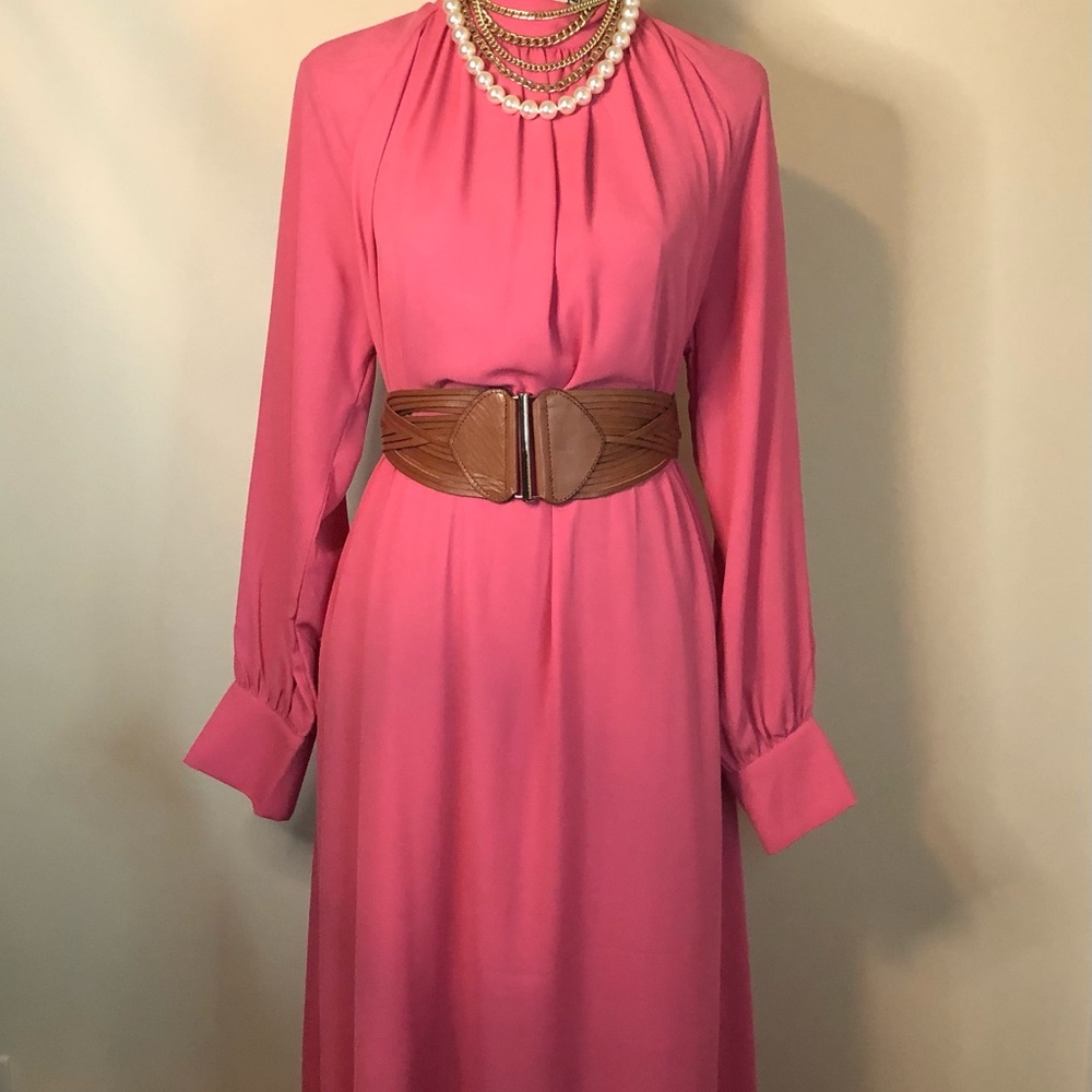 H&M Pink Long Sleeve Free flowing Dress Sz 12
